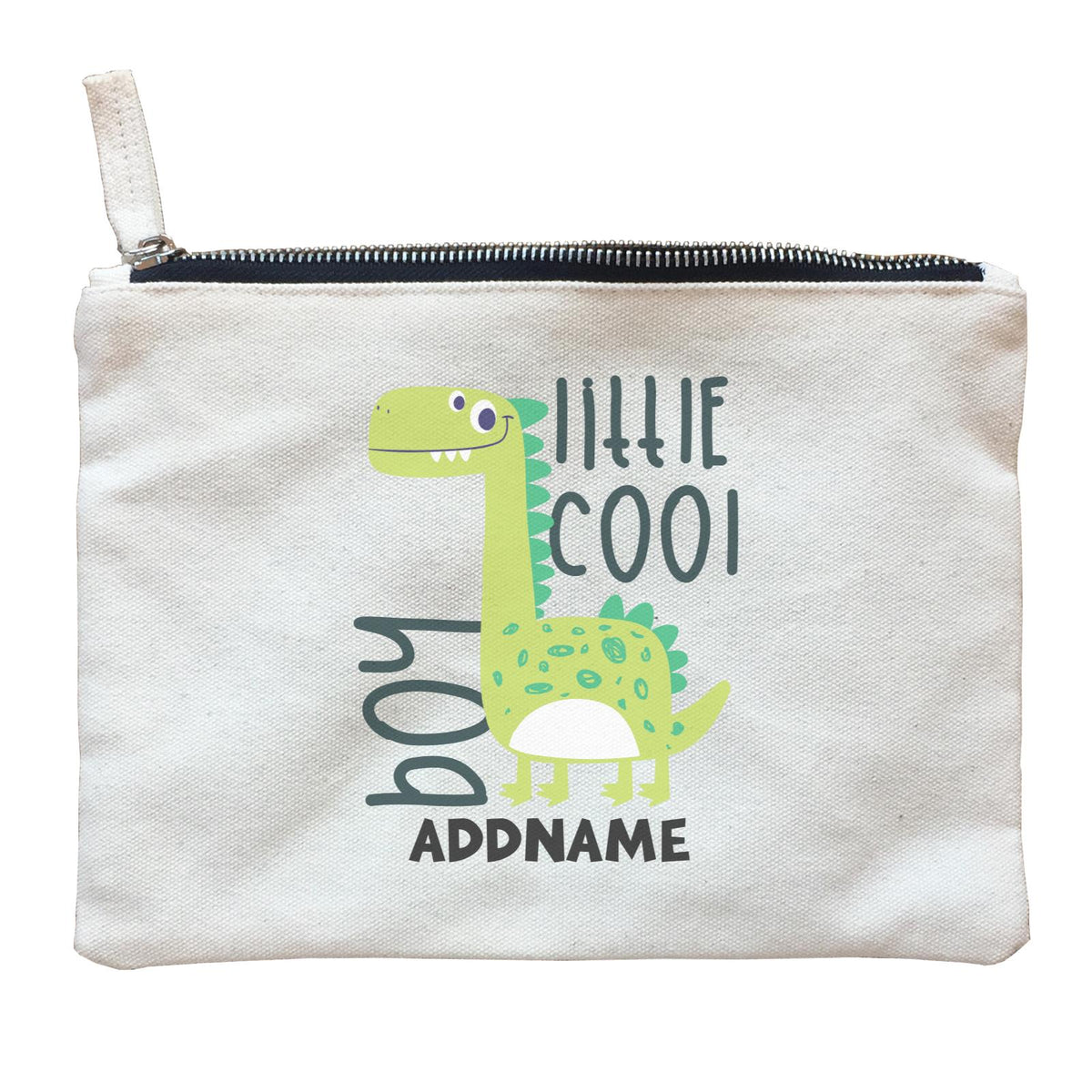Little Cool Boy Dinosaur Addname Bag Zipper Pouch