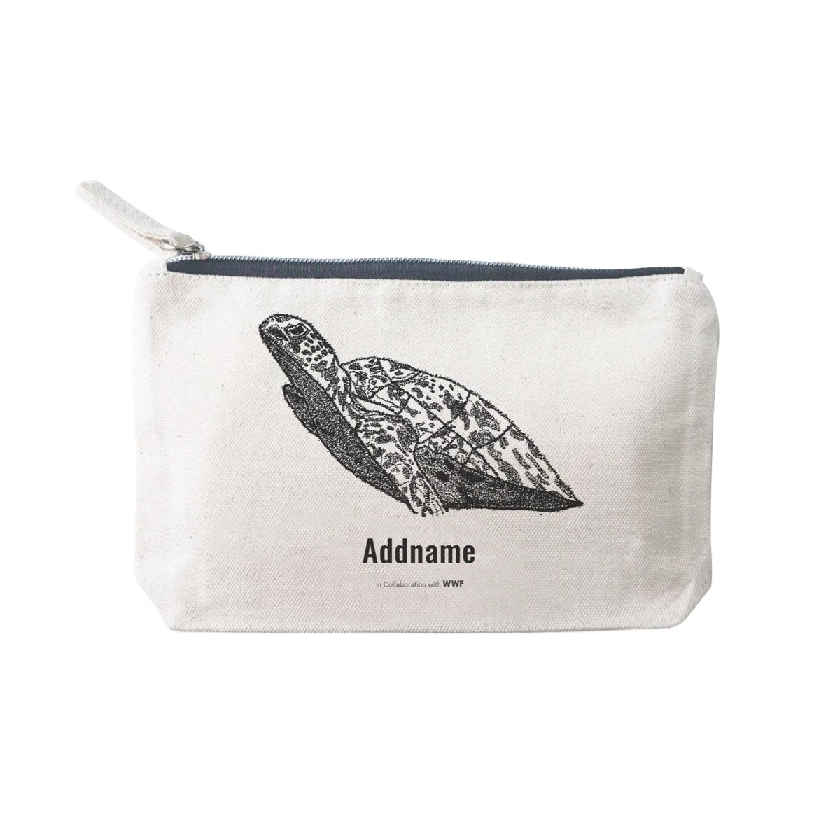 Hand Written Animals Green Turtle By ArtC Addname Mini Accessories Stationery Pouch 2