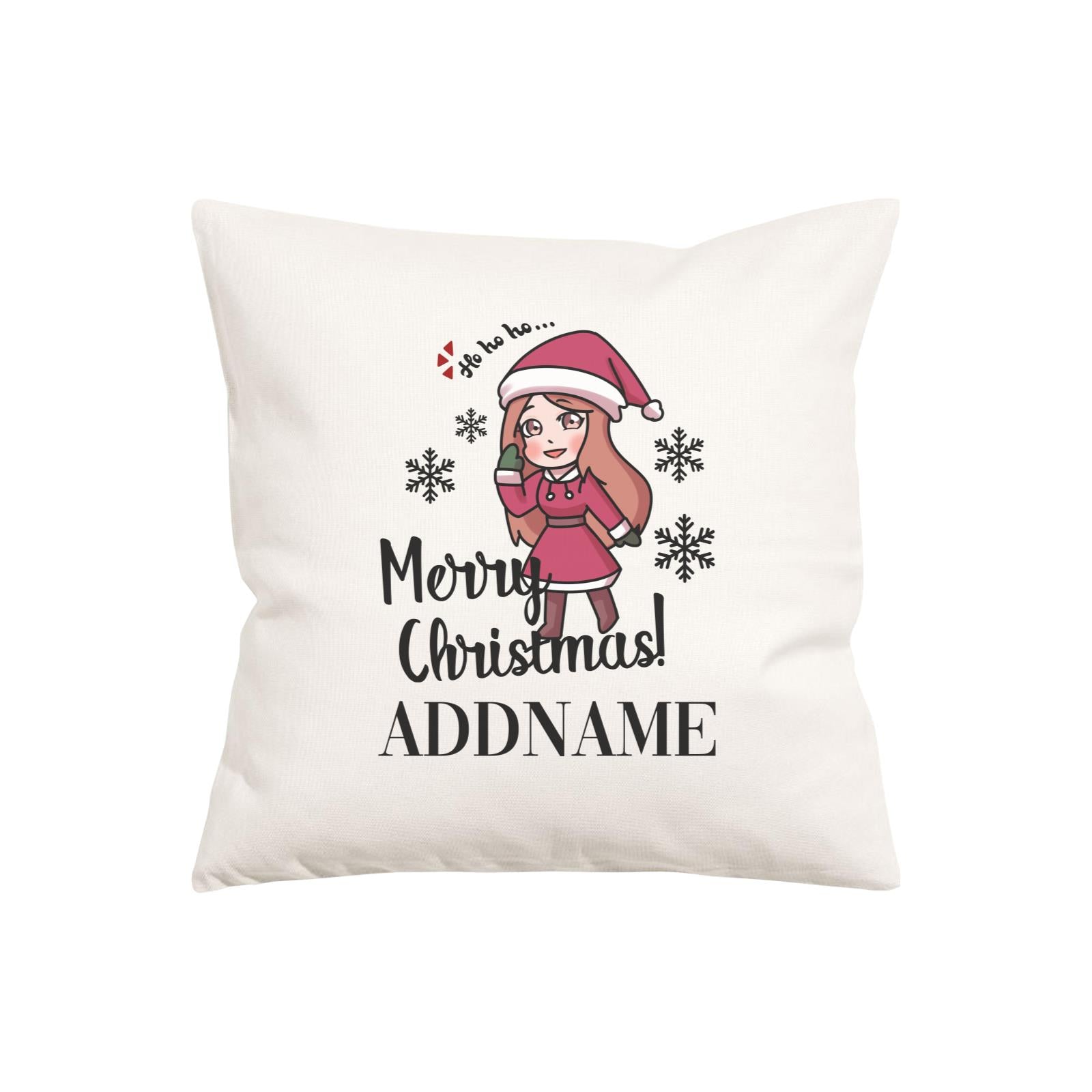 Xmas Christmas Chibi Family Santa Momma Wishes Merry Christmas Pillow Pillow Cushion