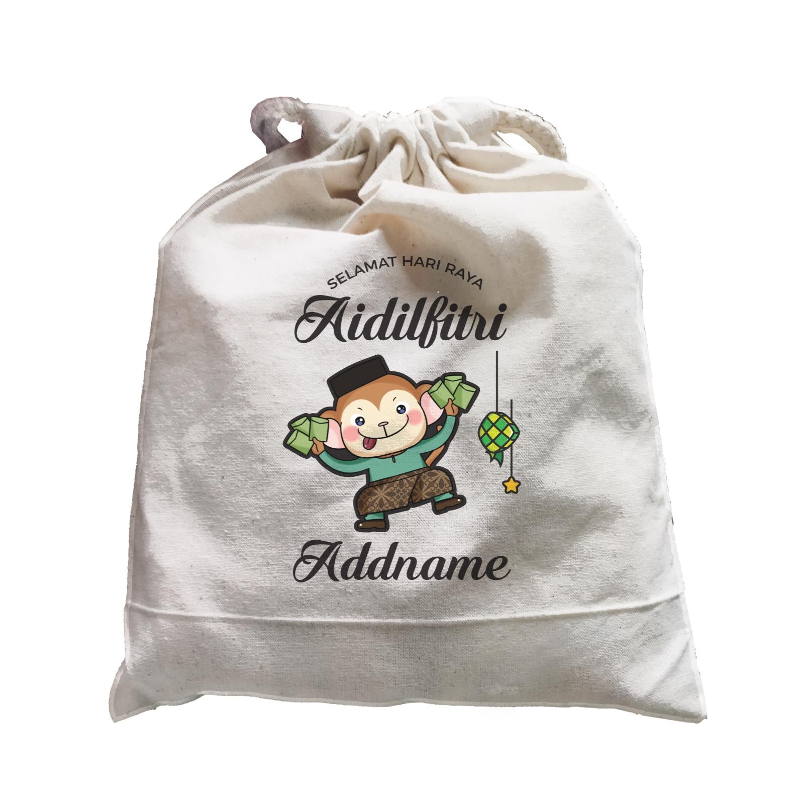 Raya Cute Animals Brother Monkey Wishes Selamat Hari Raya Aidilfitri Satchel
