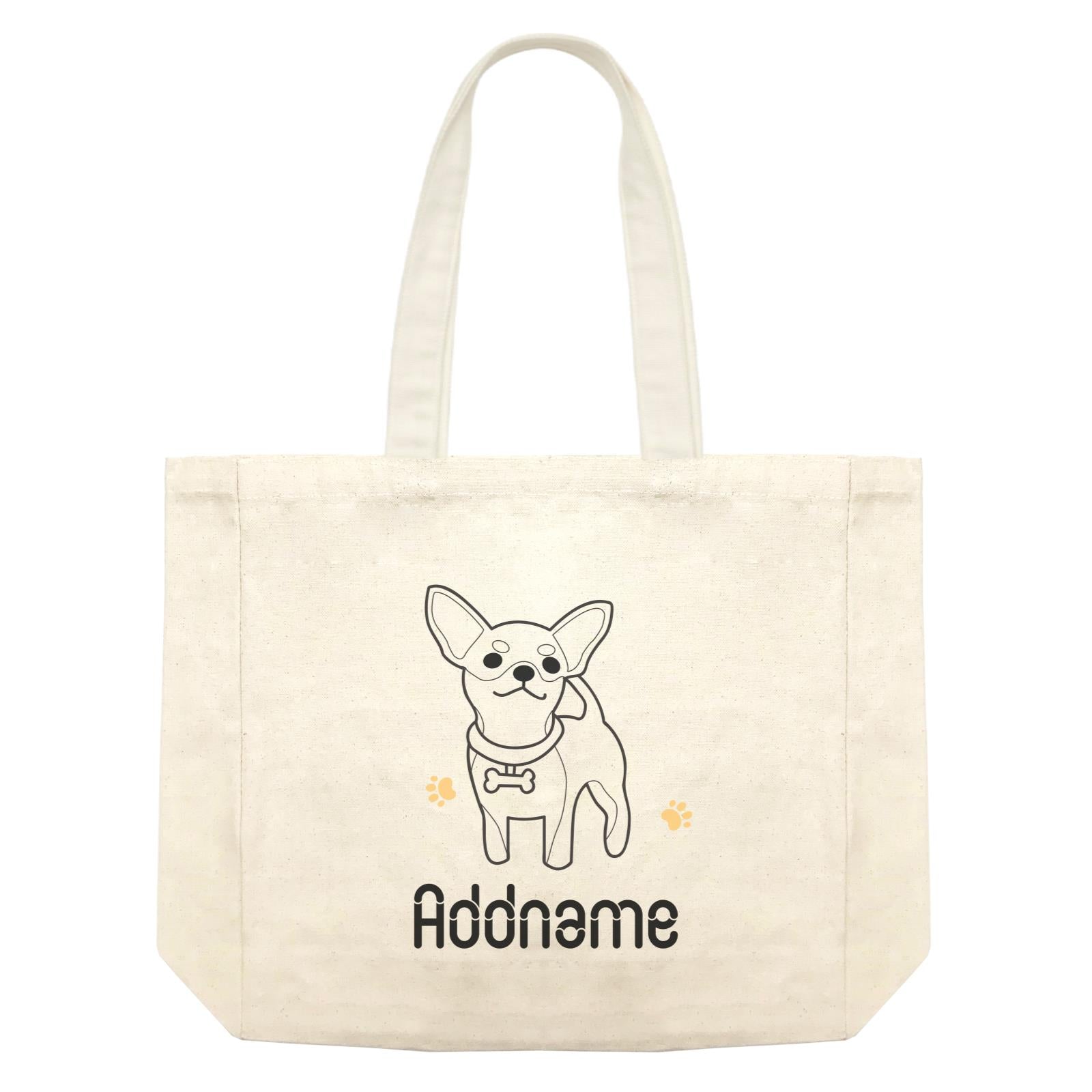 Coloring Outline Cute Hand Drawn Animals Dogs Chihuahua Addname Shopping Bag