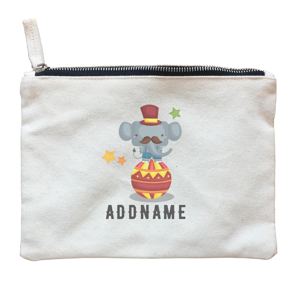 Birthday Circus Suit Elephant Standing Ball Performance Addname Zipper Pouch