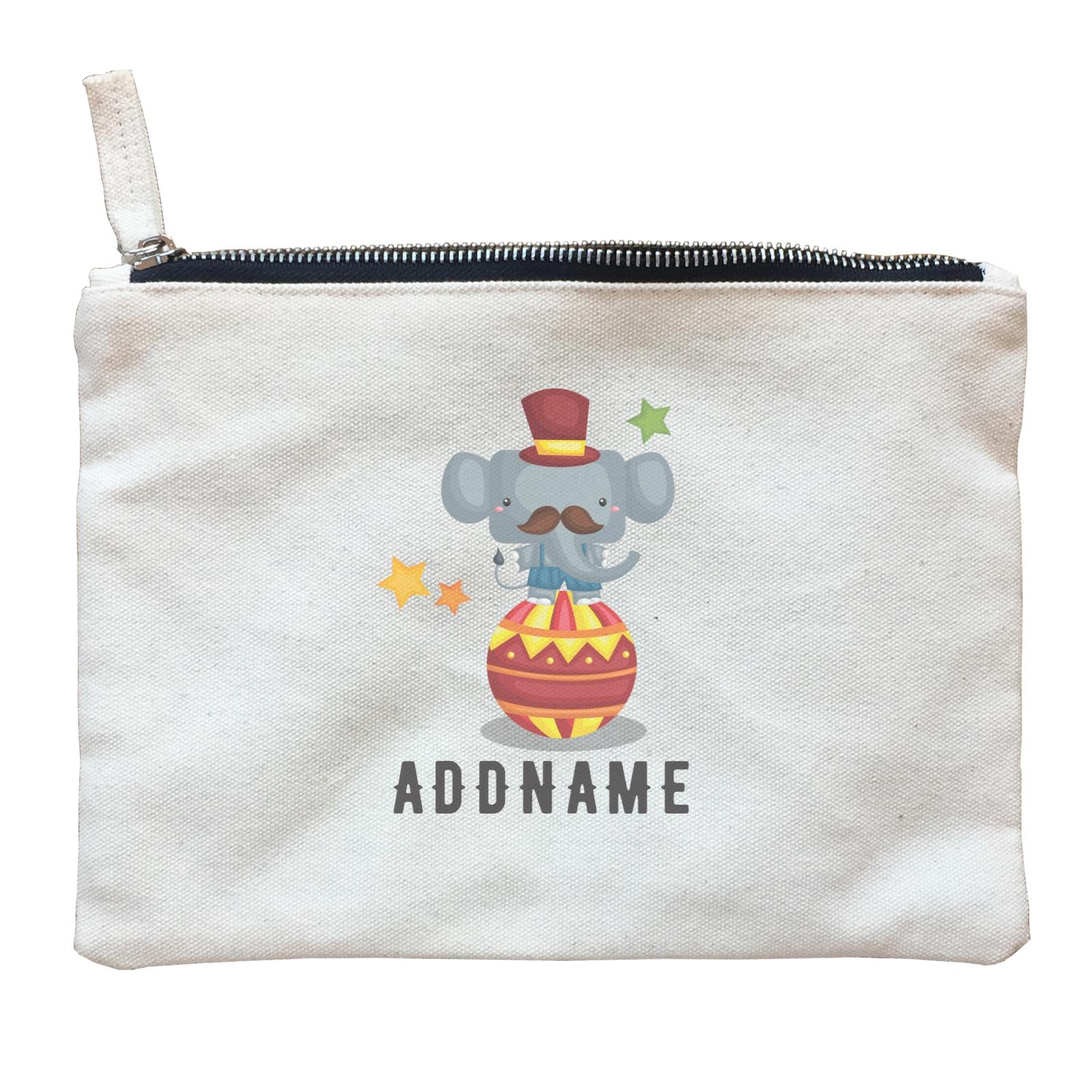 Birthday Circus Suit Elephant Standing Ball Performance Addname Zipper Pouch