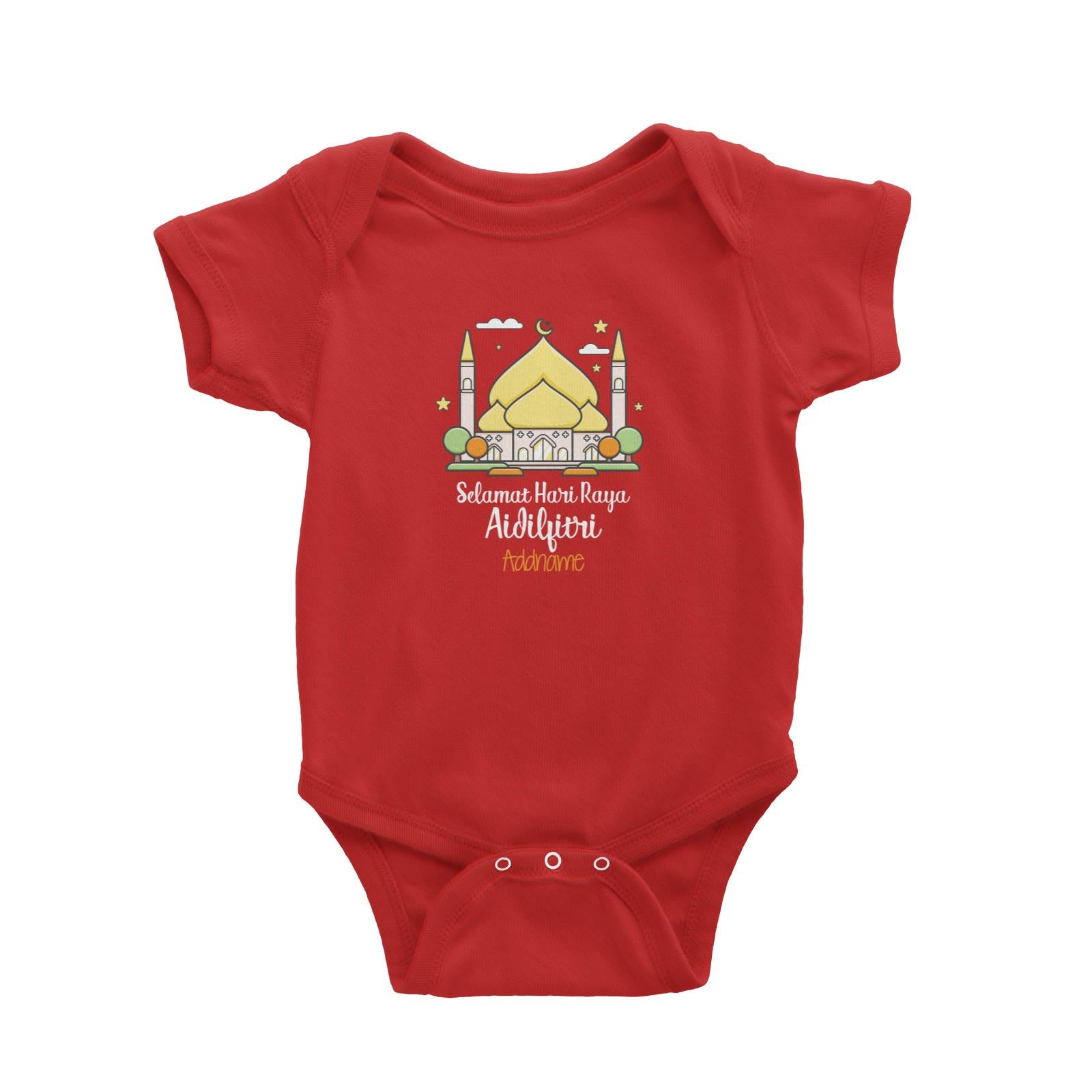 Raya Cute Mosque Cartoon Mosque Selamat Hari Raya Aidilfitri Addname Baby Rompers