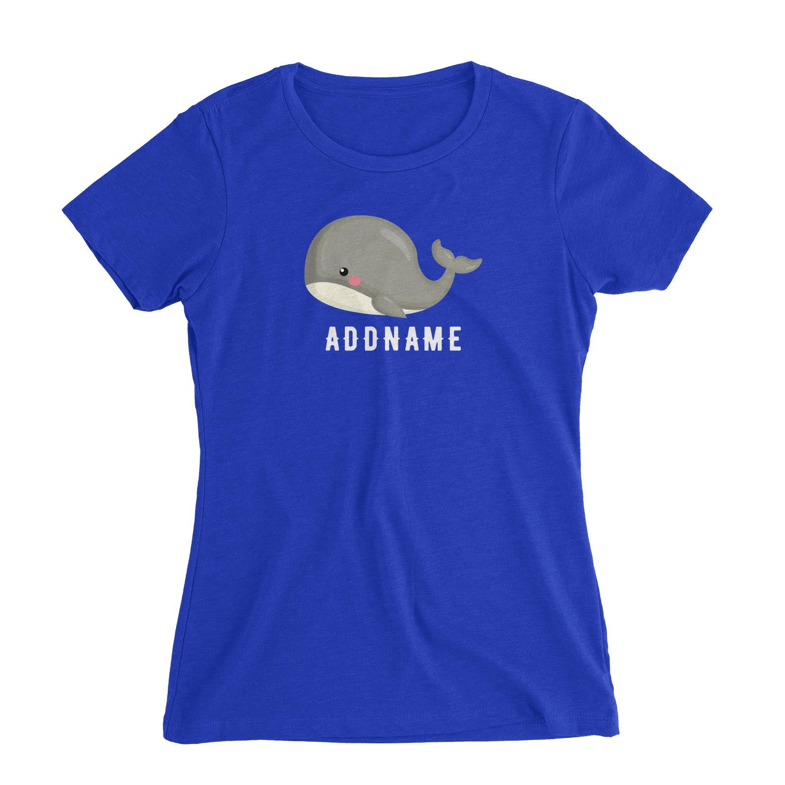Birthday Sailor Baby Whale Addname Women's Slim Fit T-Shirt
