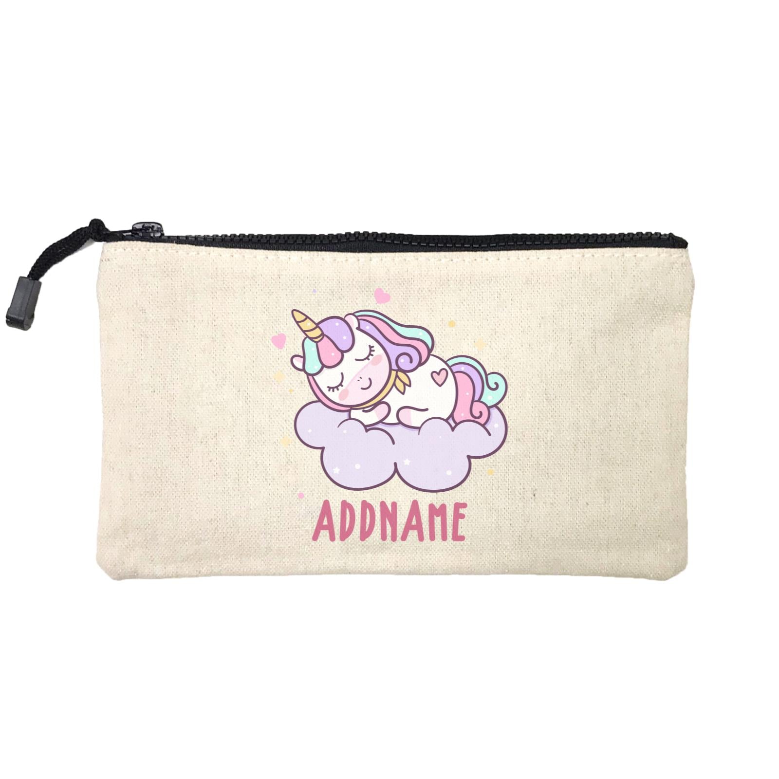 Unicorn And Princess Series Pastel Sleeping Unicorn Cloud Addname Mini Accessories Stationery Pouch