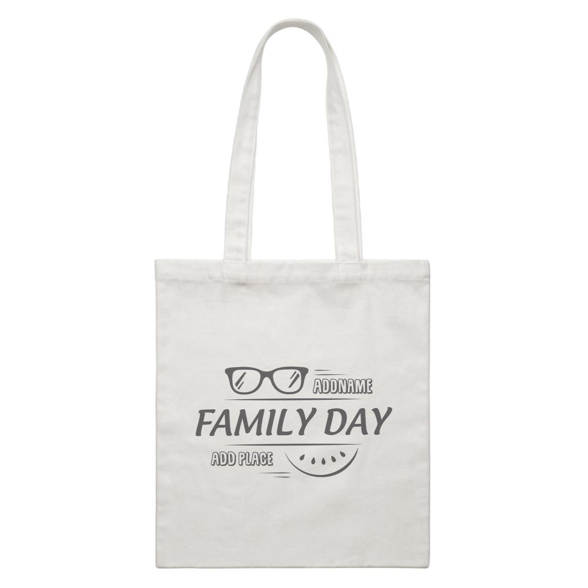 Family Day Tropical Sun Glasses Family Day Addname And Add Place Accessories White Canvas Bag