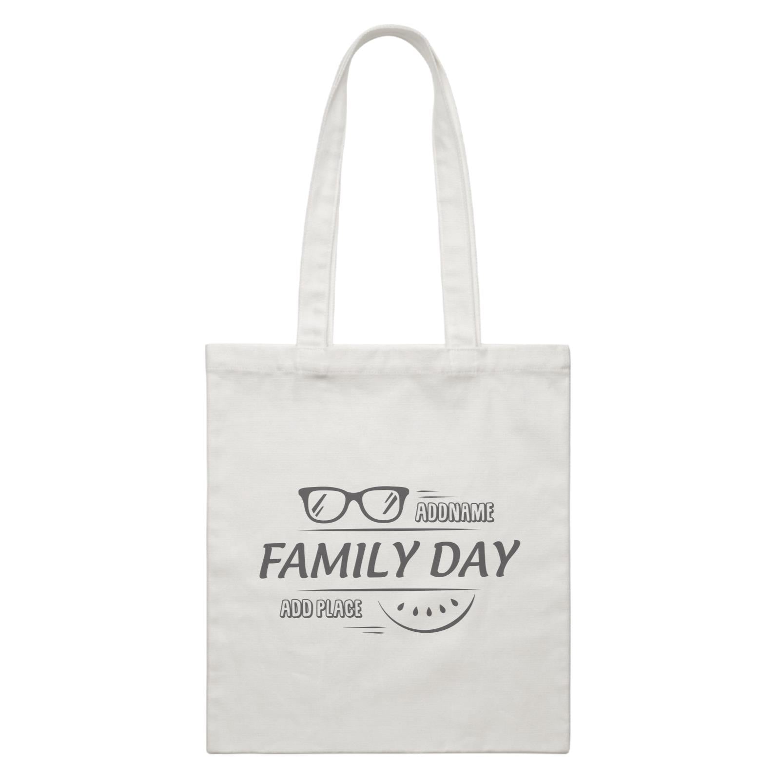 Family Day Tropical Sun Glasses Family Day Addname And Add Place Accessories White Canvas Bag