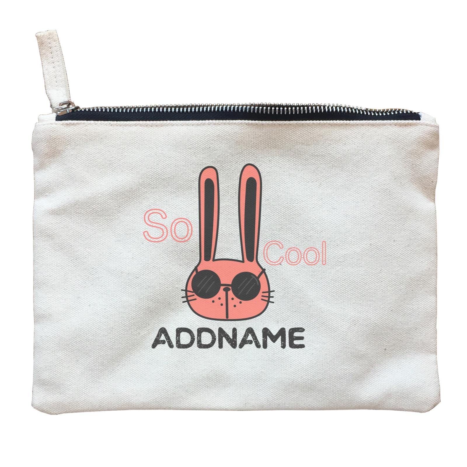 Cute Animals And Friends Series Cool Bunny With Sunglasses Addname Zipper Pouch