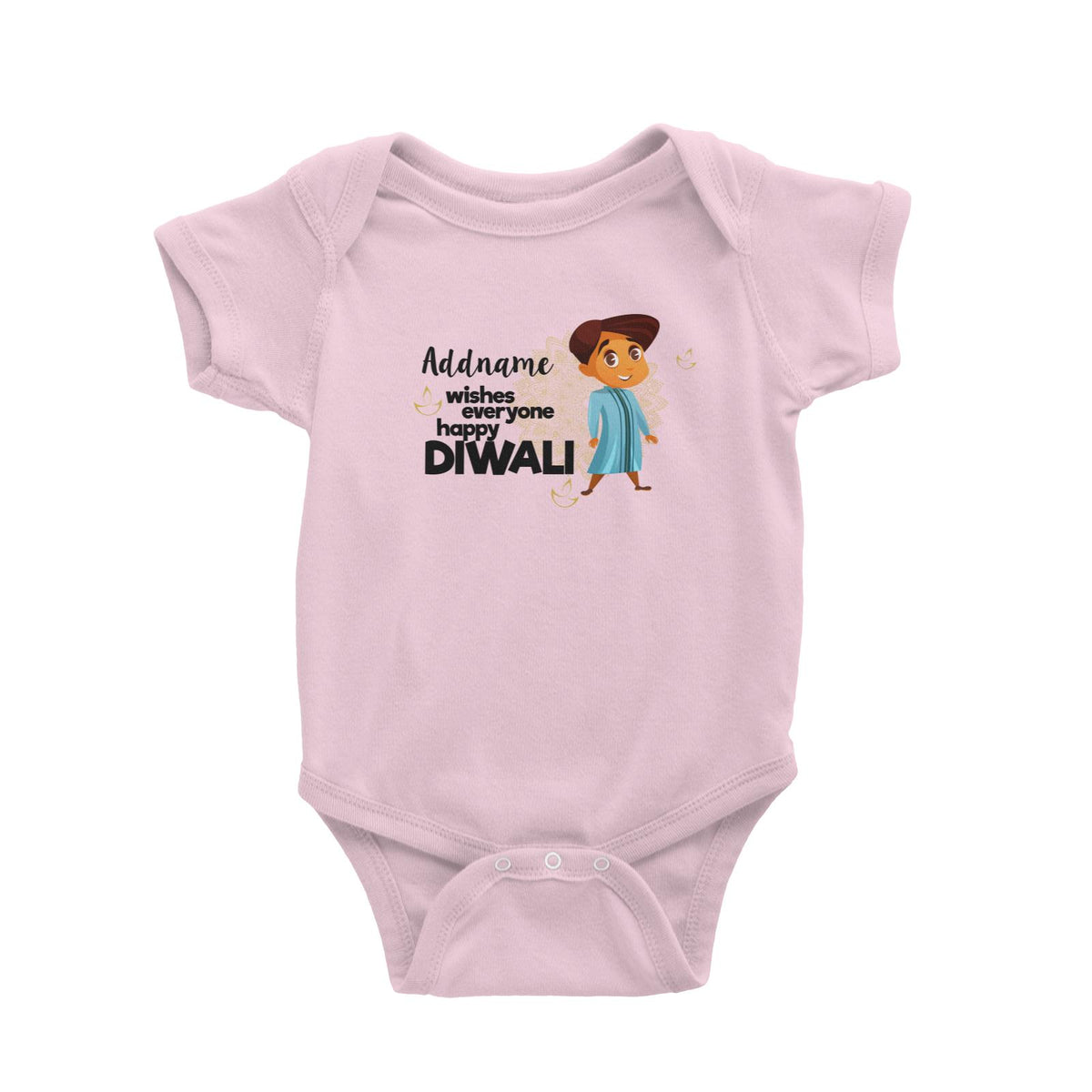 Cute Boy Wishes Everyone Happy Diwali Addname Baby Romper
