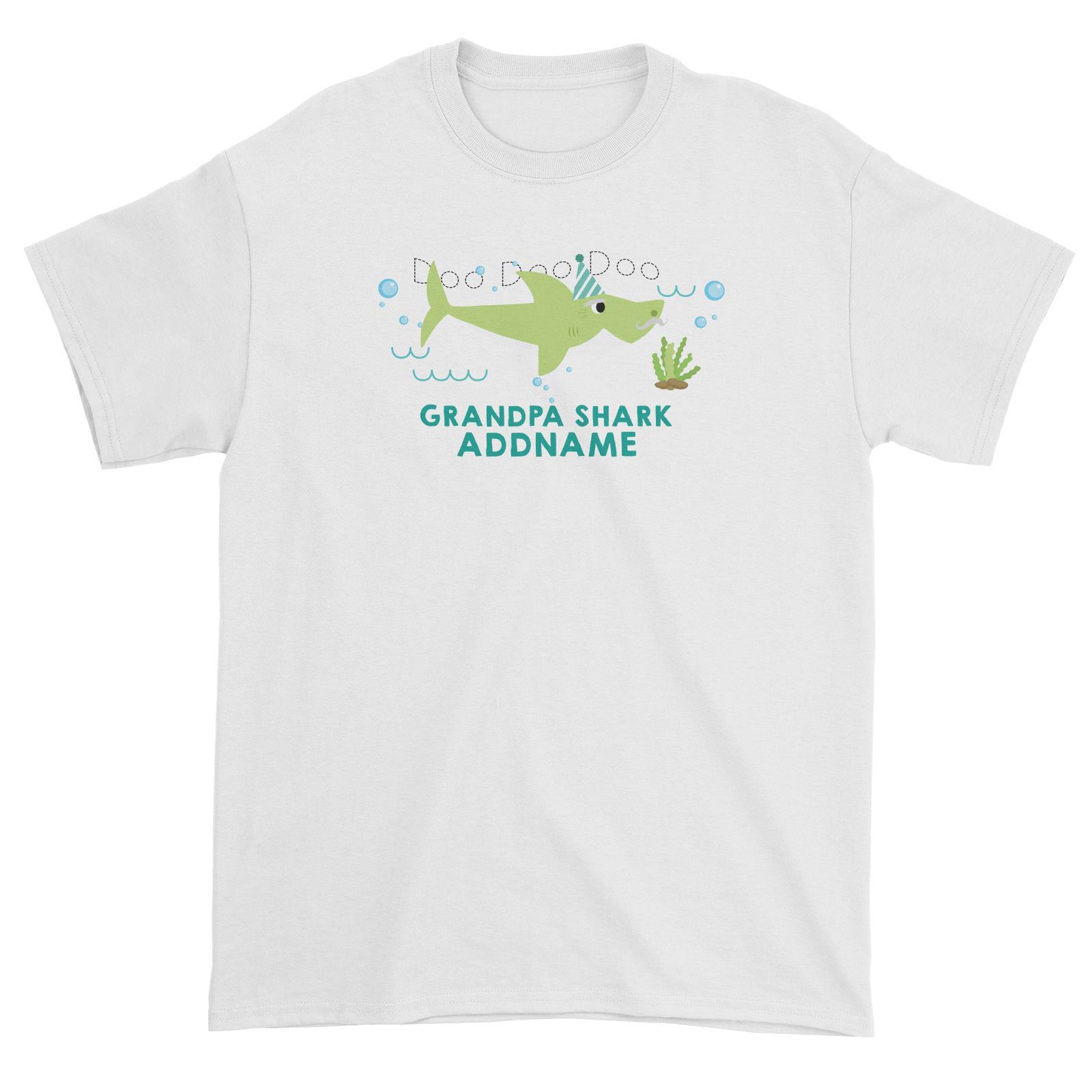 Grandpa Shark Birthday Theme Addname Unisex T-Shirt