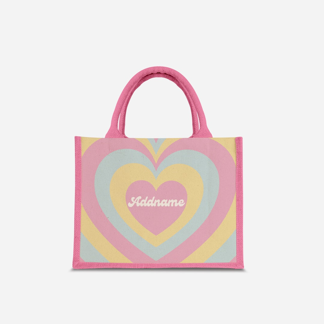 Affection Series Half Lining Small Jute Bag - Bubblegum Light Pink