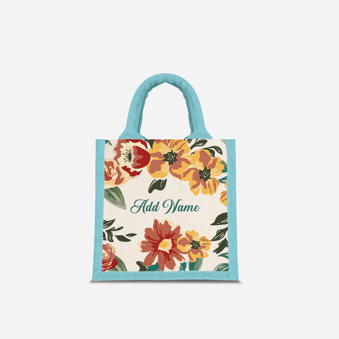 Deborah Series Half Lining Lunch Bag  - Taupe Light Blue