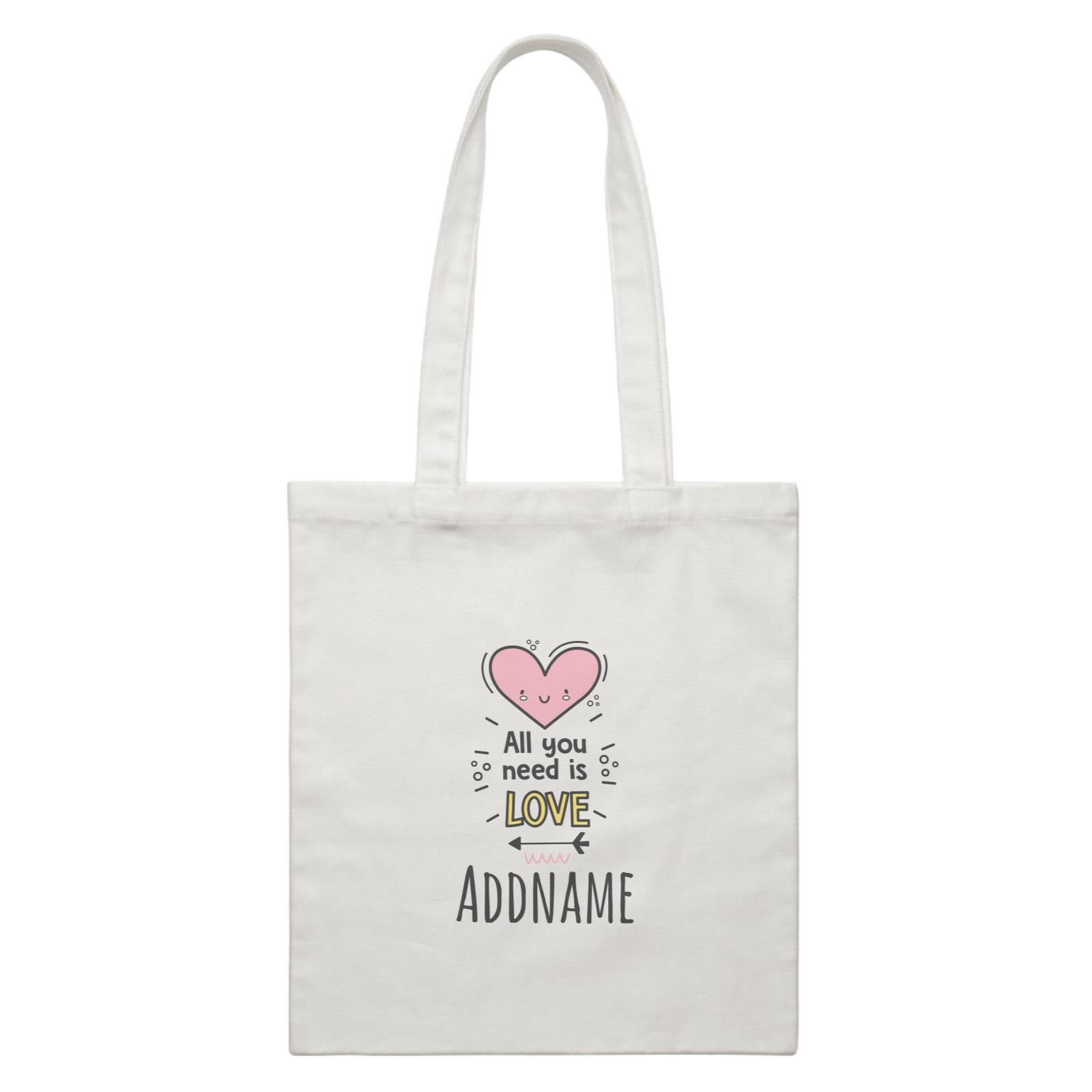 Drawn Baby Elements All You Need Is Love Addname White Canvas Bag
