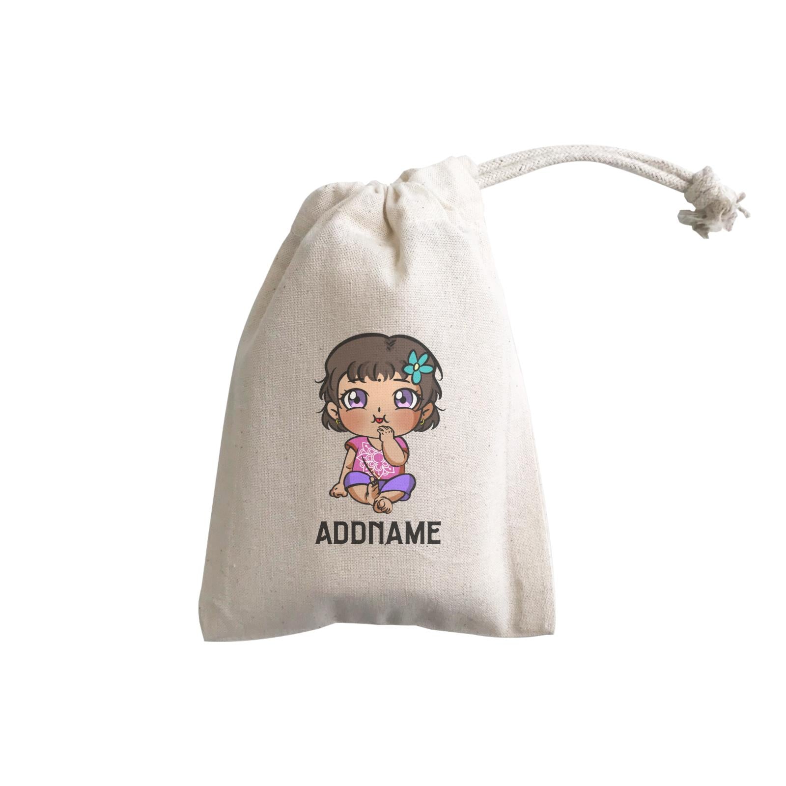 Deepavali Series Chibi Baby Girl Front Addname GP Gift Pouch