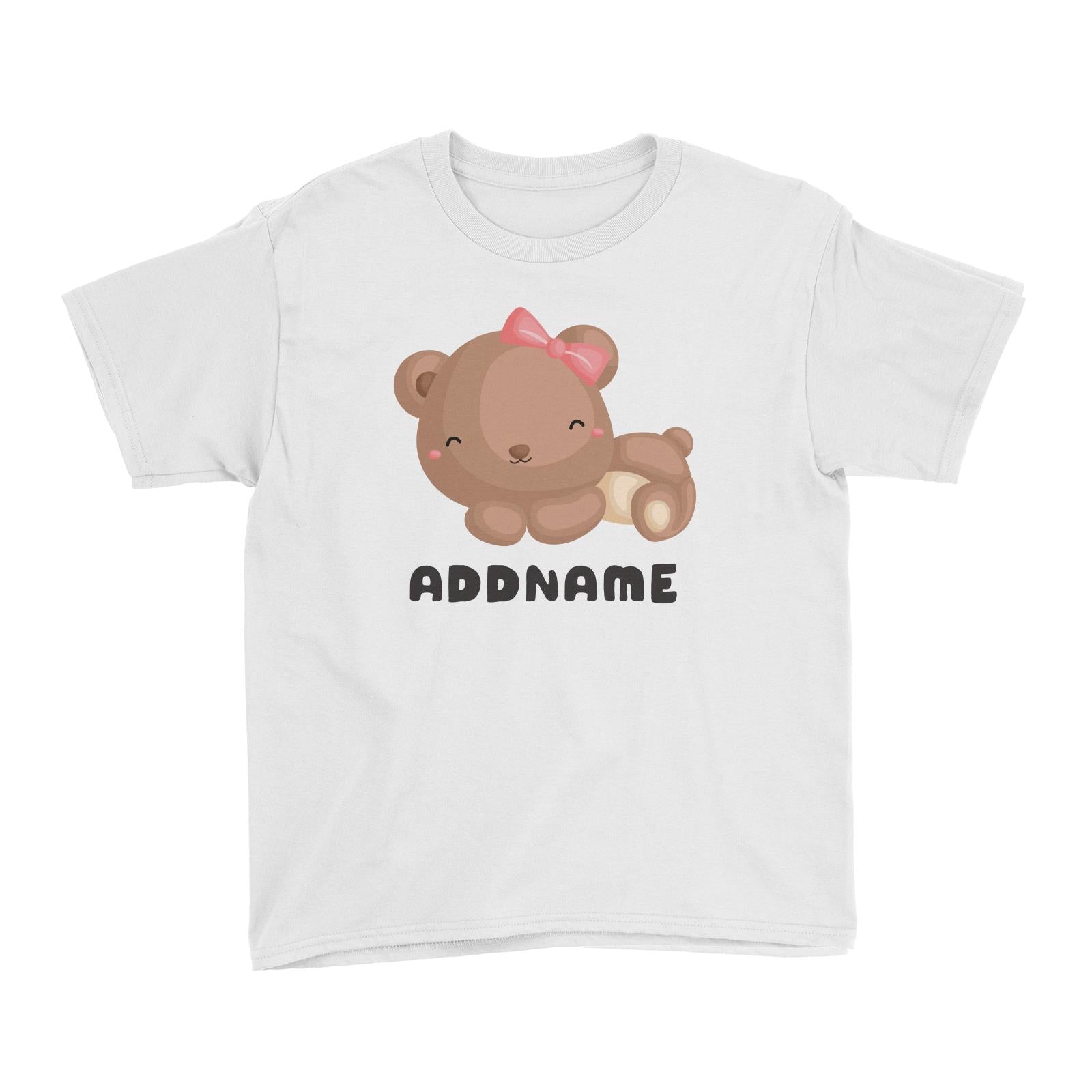 Birthday Friendly Animals Happy Sleeping Bear Addname Kid's T-Shirt