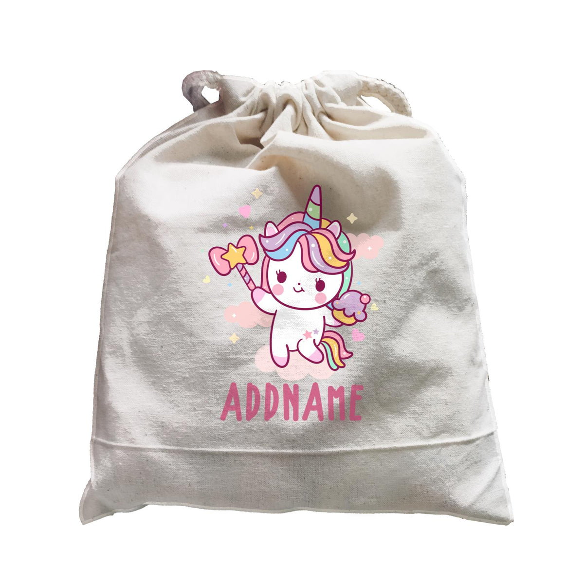 Unicorn And Princess Series Cute Unicorn Holding Magic Wand Addname Satchel