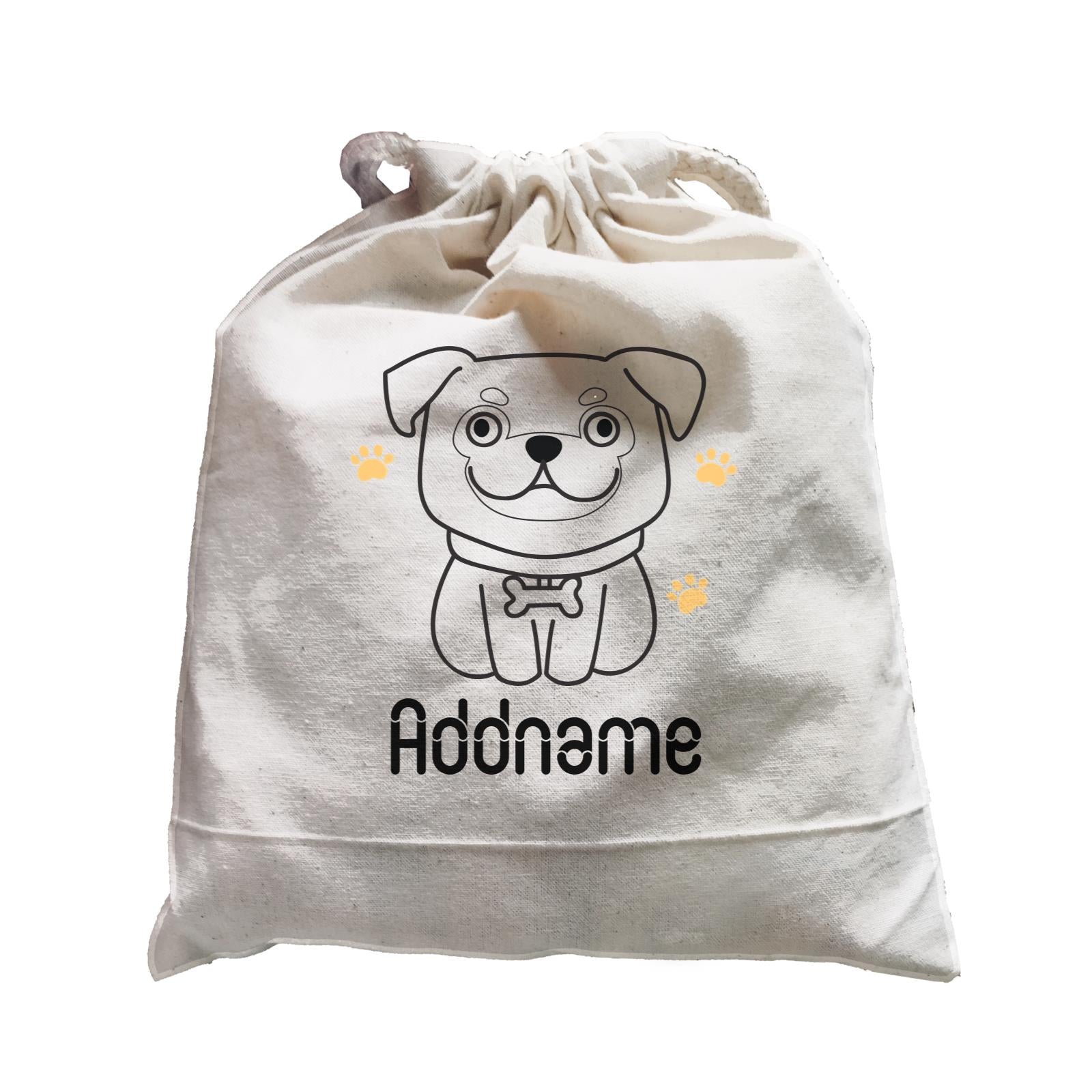 Coloring Outline Cute Hand Drawn Animals Dogs Pug Addname Satchel