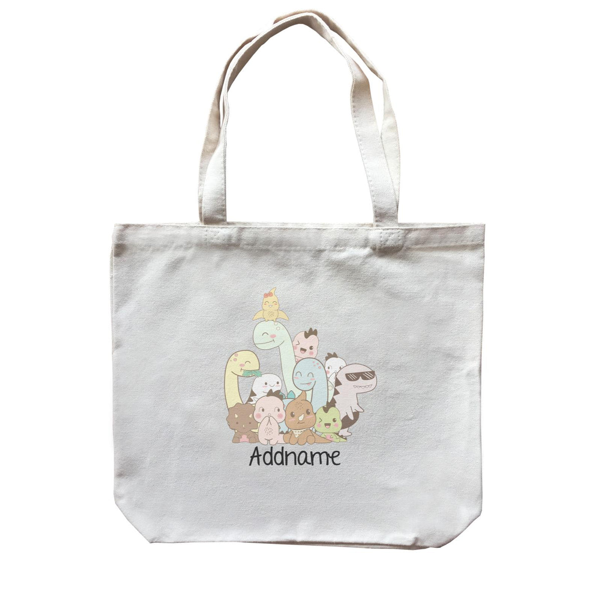 Cute Animals And Friends Series Cute Little Dinosaur Group Addname Canvas Bag