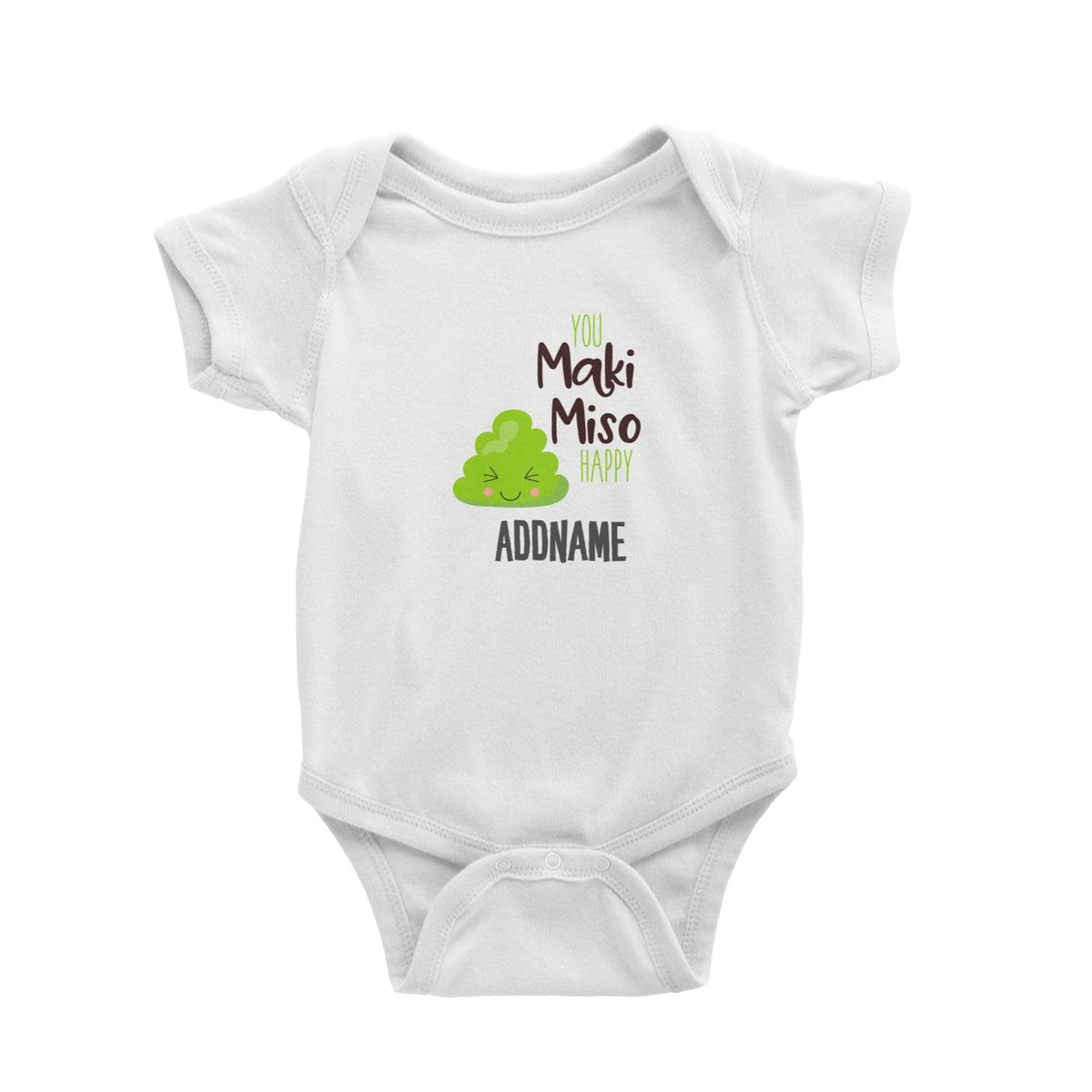 You Maki Miso Happy Wasabi Addname White Baby Romper