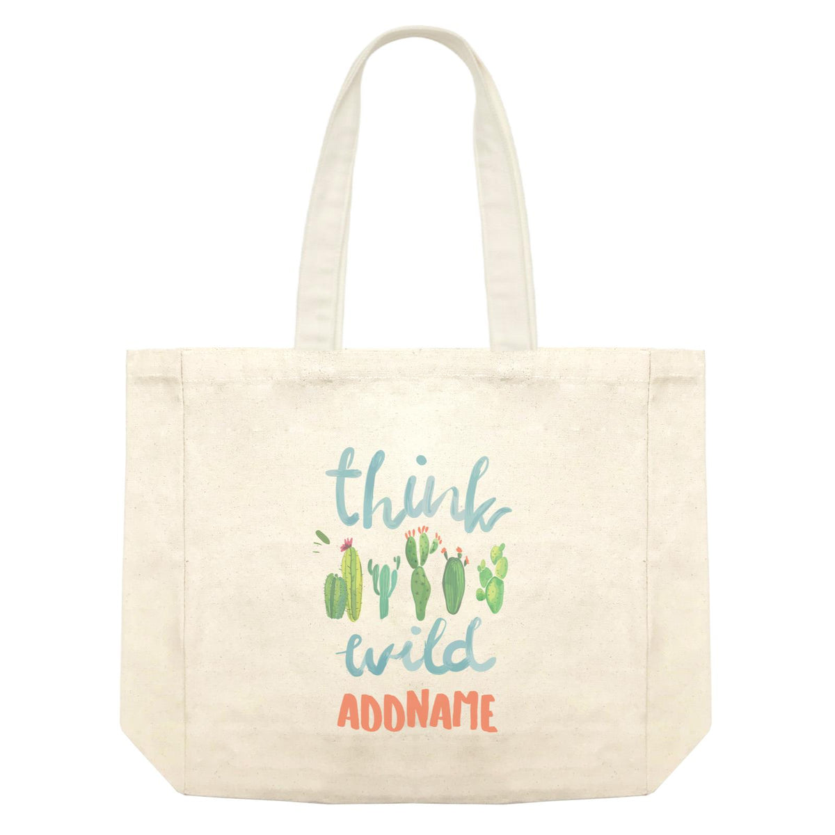 Summer Tropical Plants Cactus Think Wild With Addname Shopping Bag
