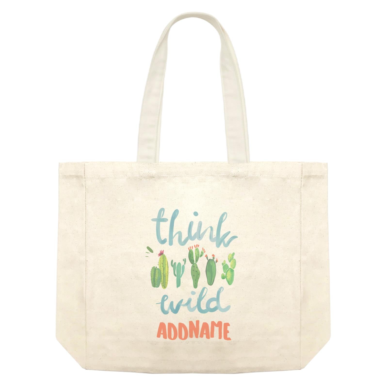 Summer Tropical Plants Cactus Think Wild With Addname Shopping Bag