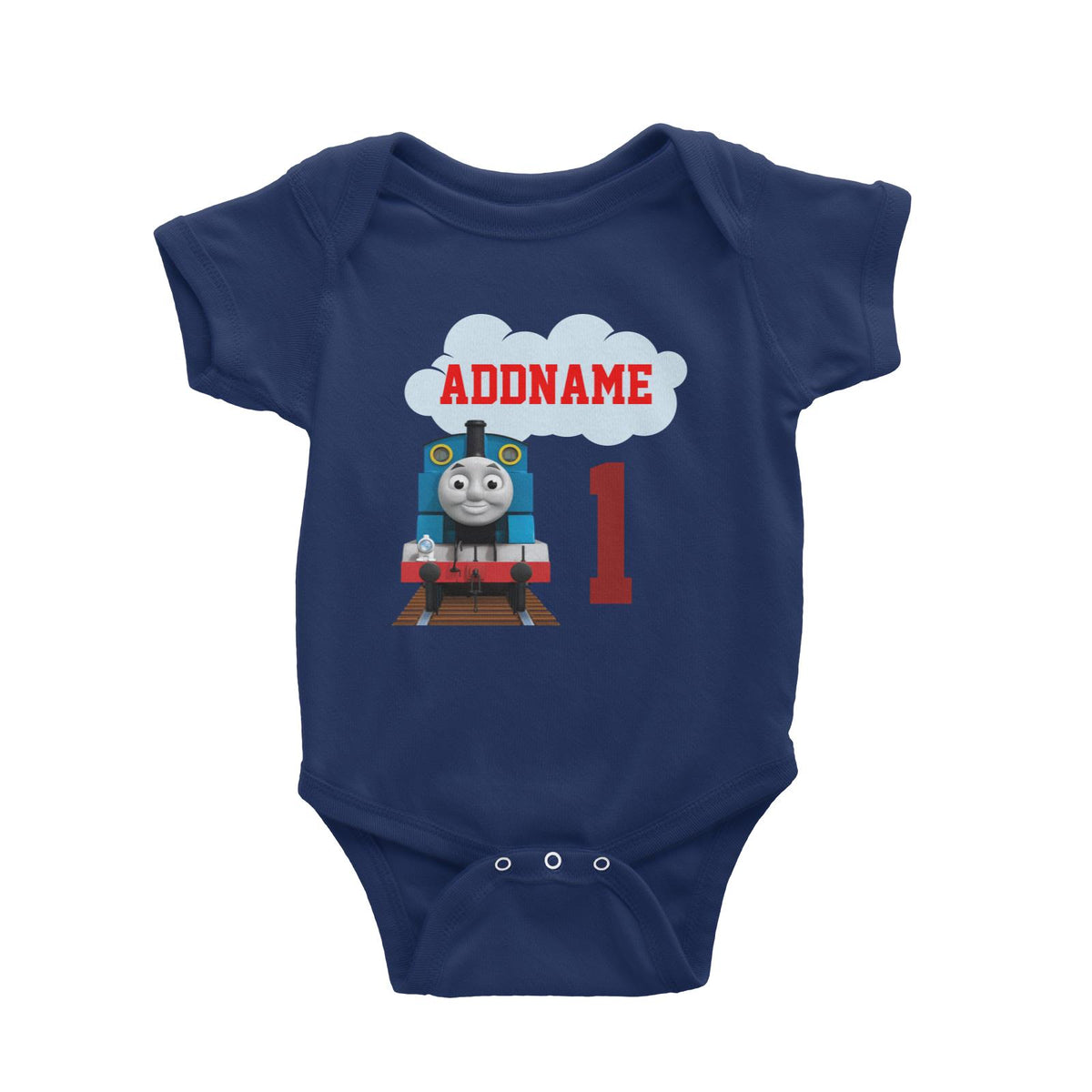 Thomas The Train Birthday Theme Personalizable with Name and Number Baby Romper