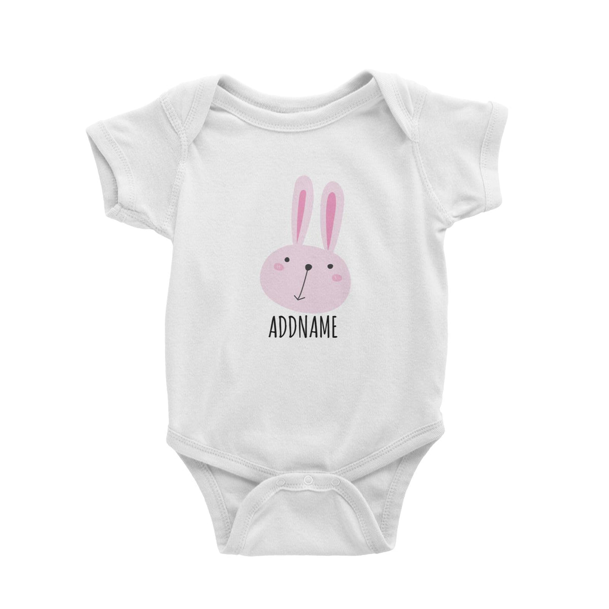 Rabbit Head White White Baby Romper