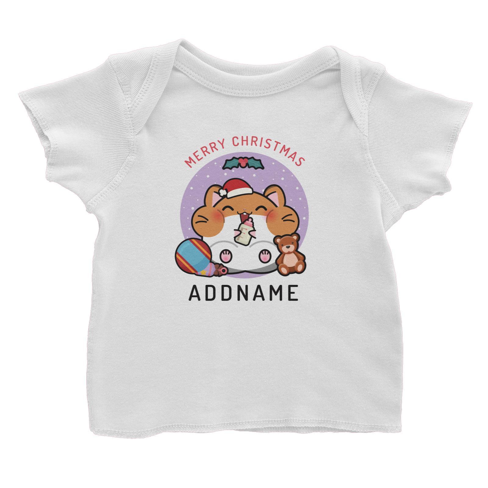 Merry Christmas Cute Santa Baby Hamster Baby T-Shirt