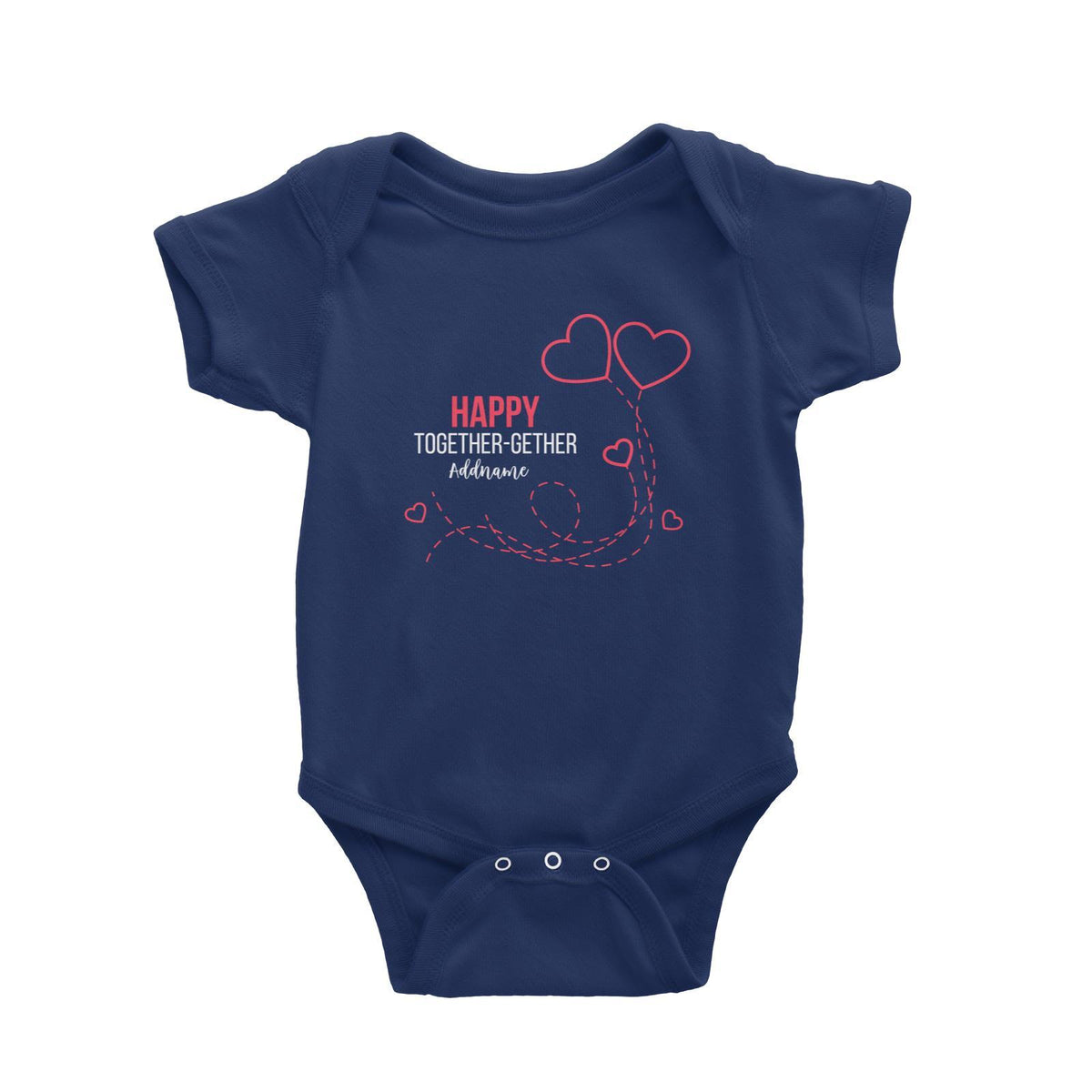 Happy Together Gether with Hearts Baby Romper Personalizable Designs Love