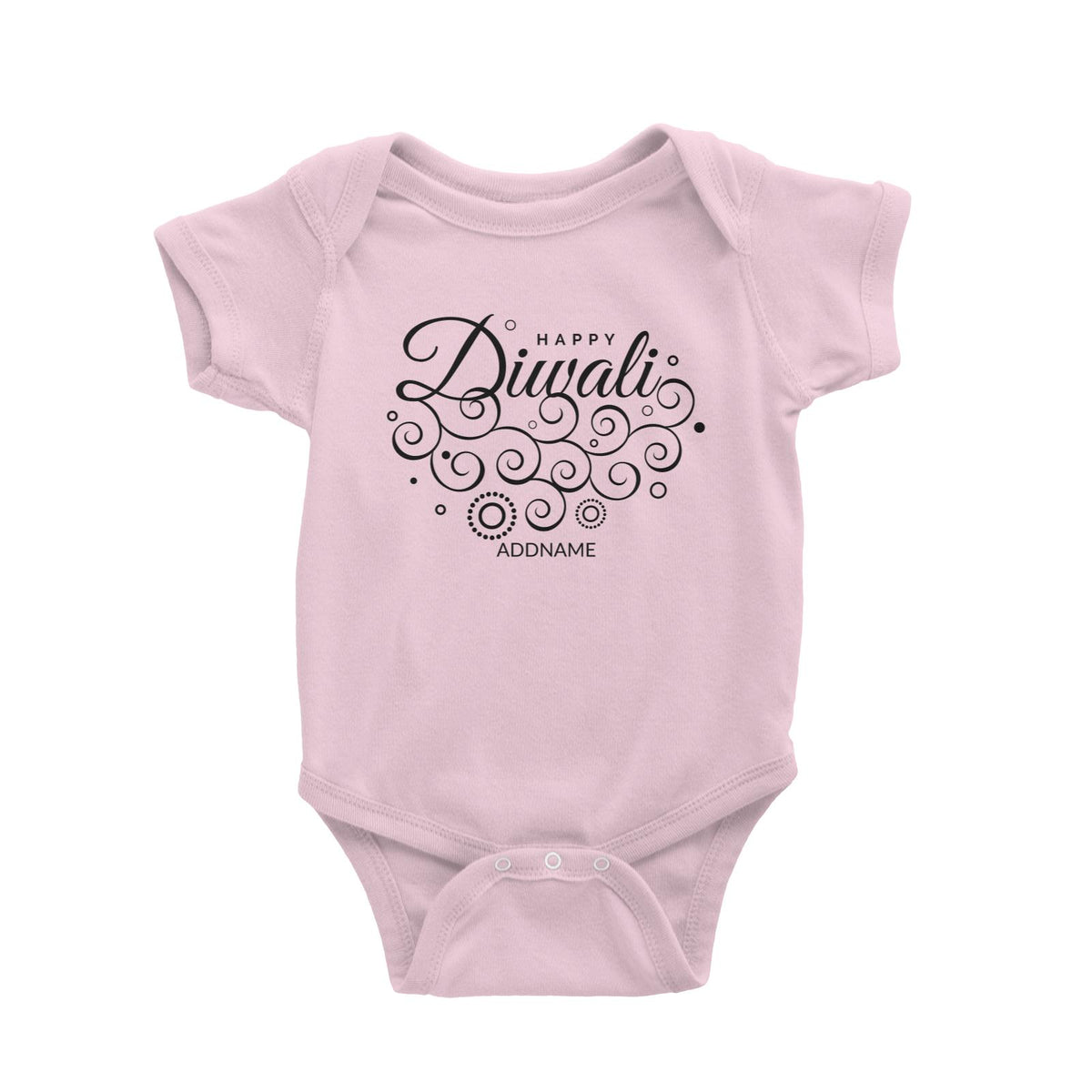 Decorative Happy Diwali Greetings Addname Baby Romper