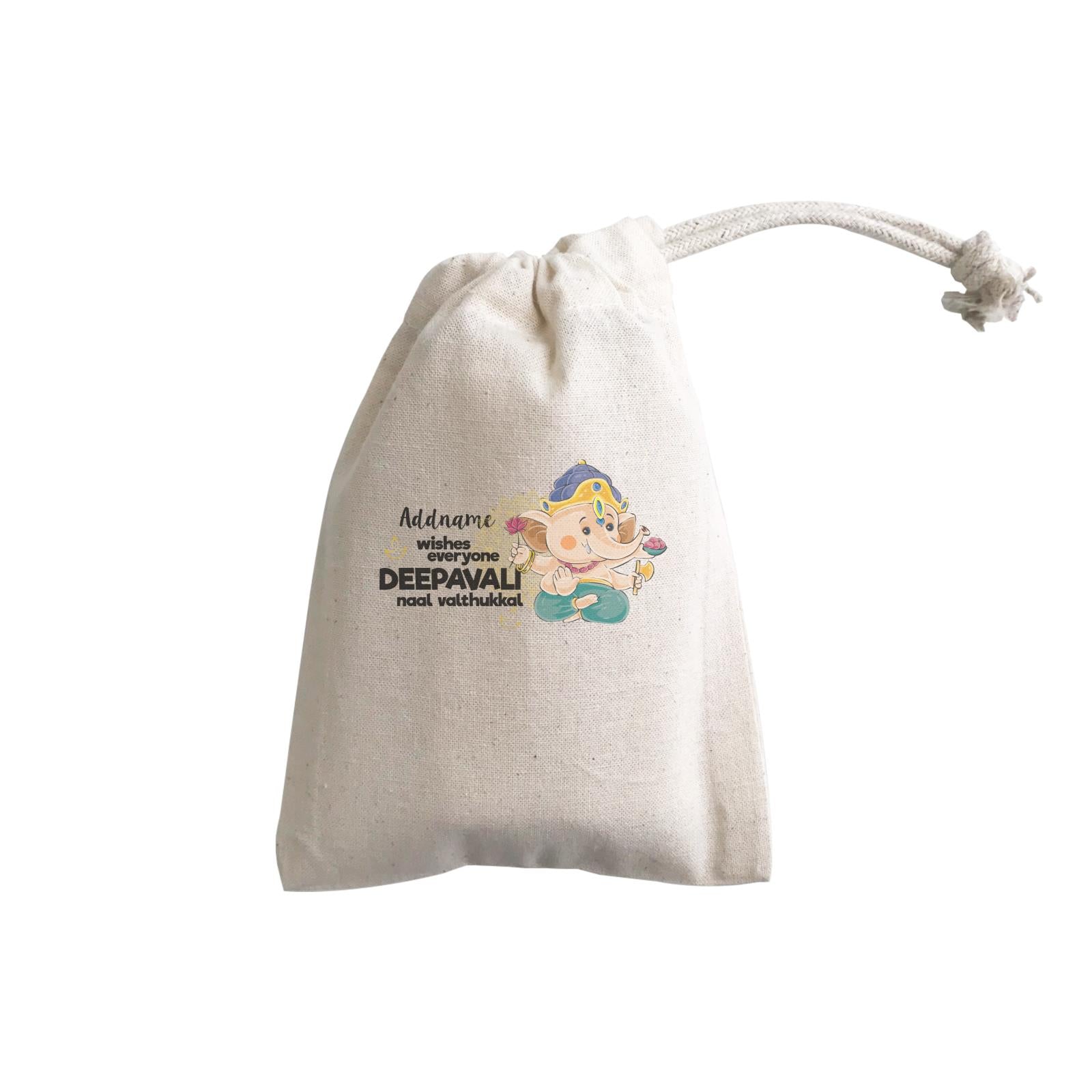 Cute Ganesha Addname Wishes Everyone Deepavali GP Gift Pouch