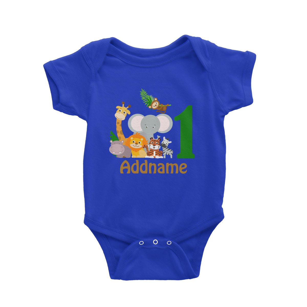 Animal Safari Jungle Birthday Theme Personalizable with Name and Number Baby Romper