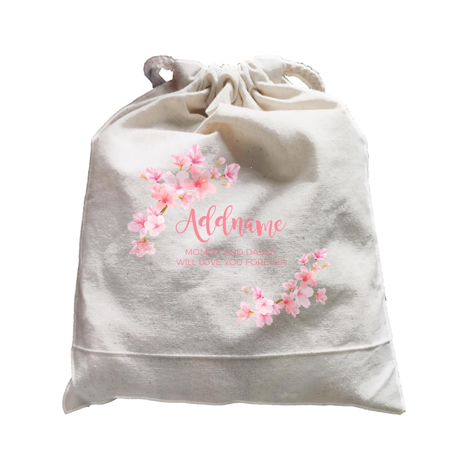 Pink Flower Frame Personalisable with Name and Text Satchel
