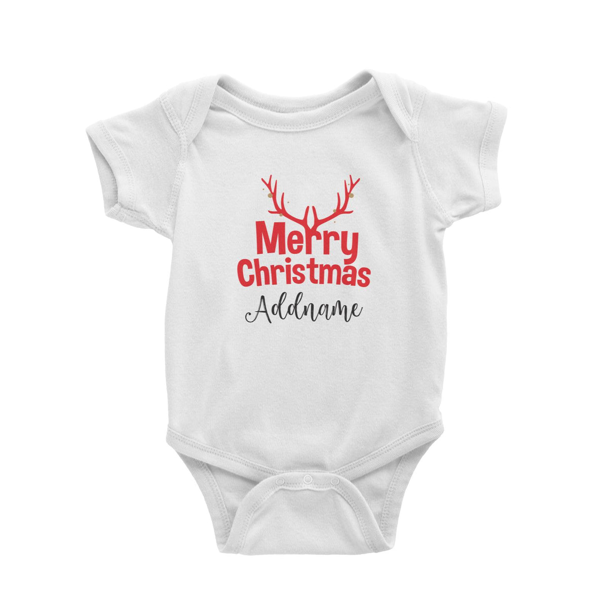 Christmas Series Antler Merry Christmas Baby Romper