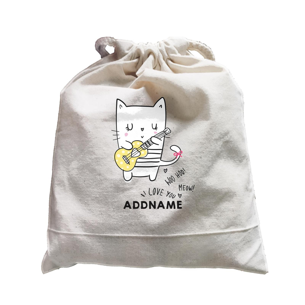 Cool Vibrant Series Cat Playing Guitar Addname Satchel