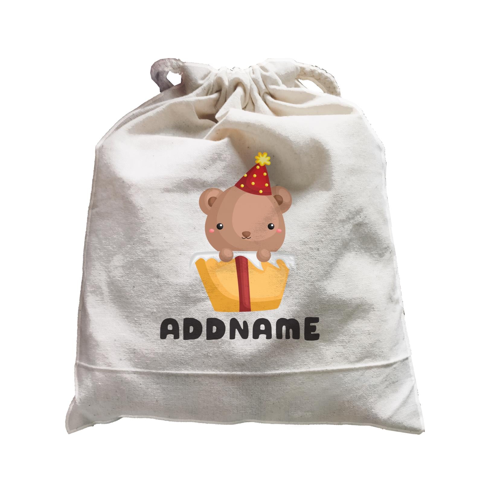 Birthday Friendly Animals Happy Bear Inside Present Box Addname Satchel