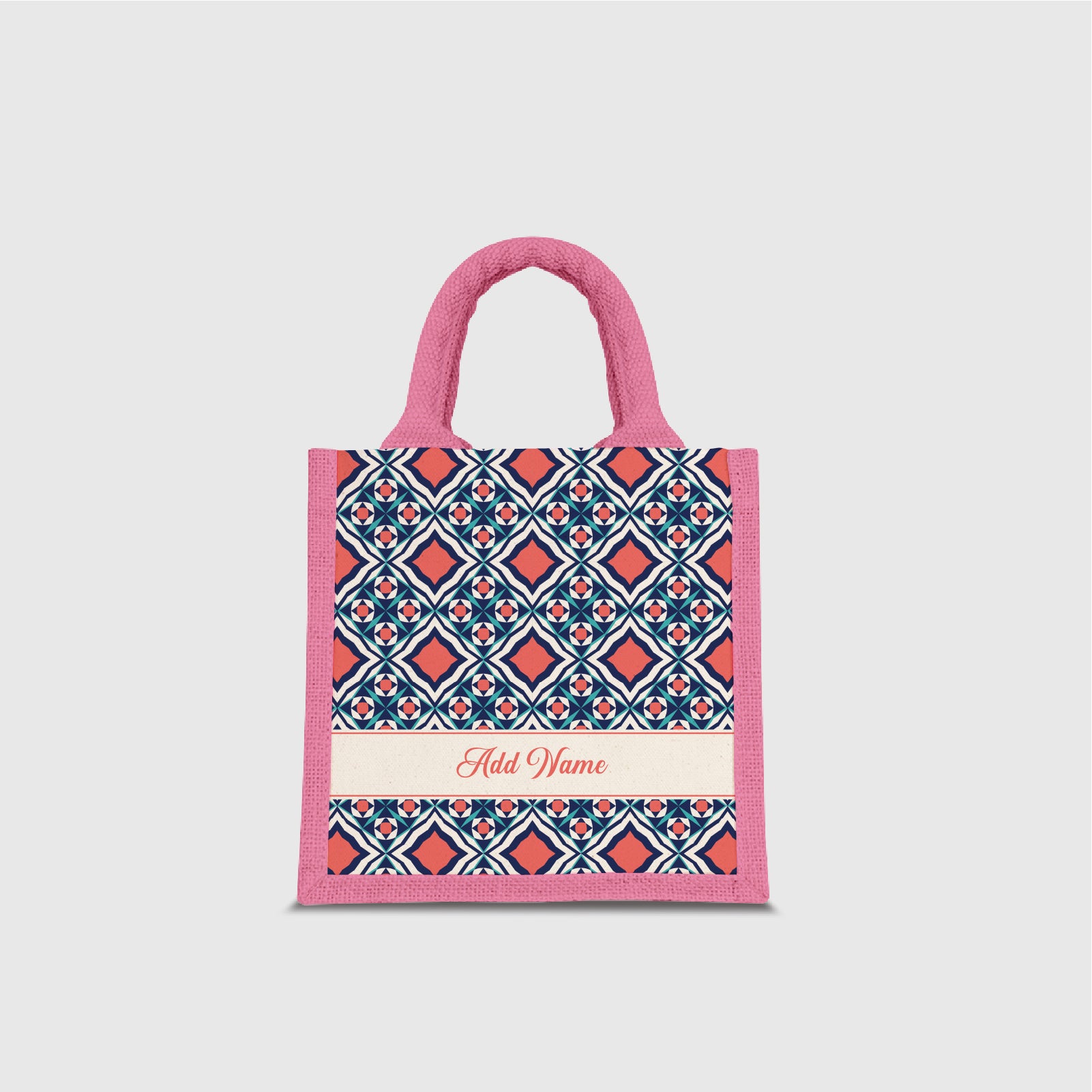 Moroccan Series Half Lining Lunch Bag  - Chihab Light Pink