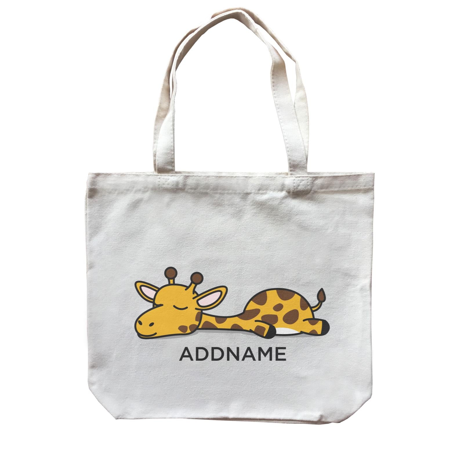 Lazy Giraffe Addname Canvas Bag