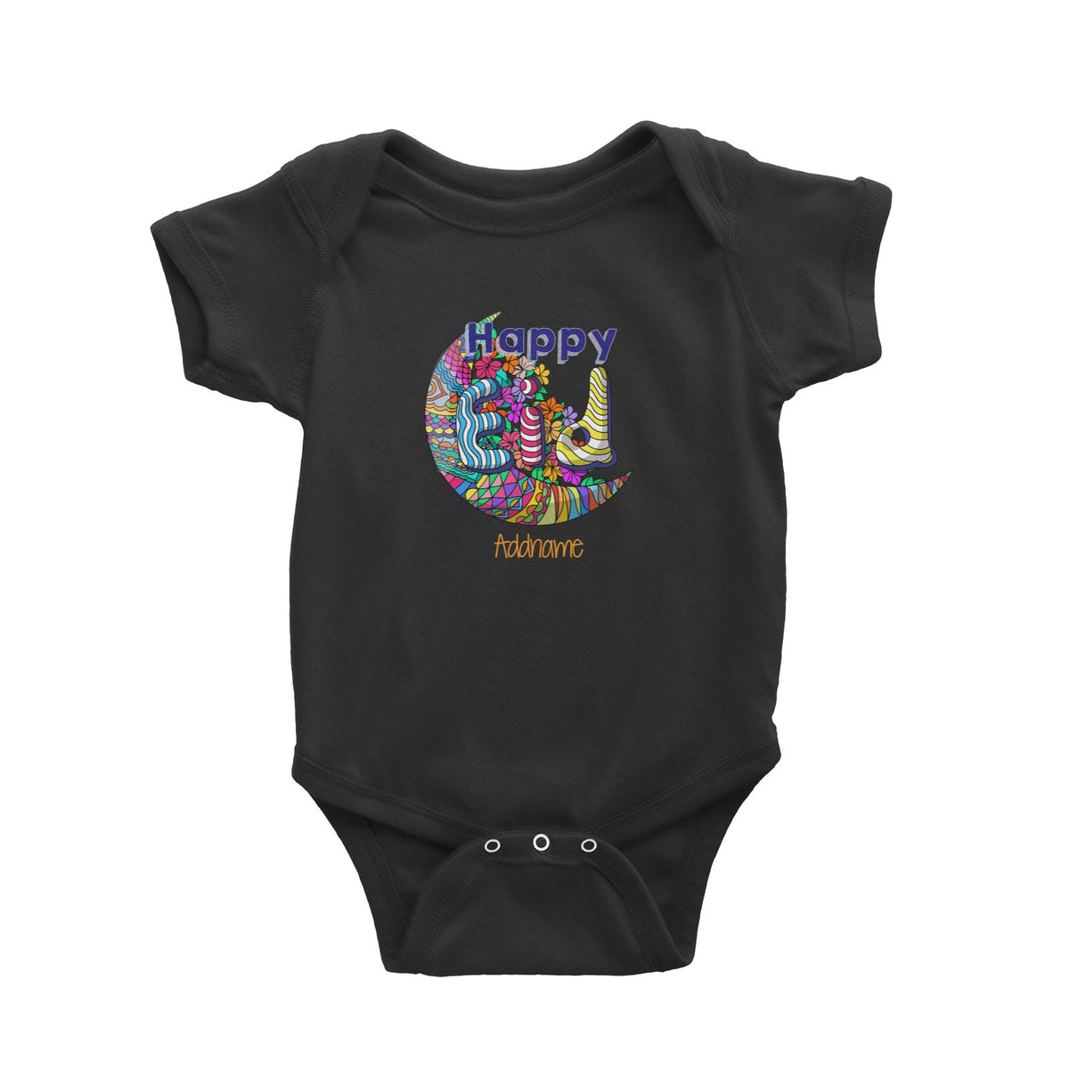 Raya Moon Doodle Moon Happy EID Addname Baby Rompers
