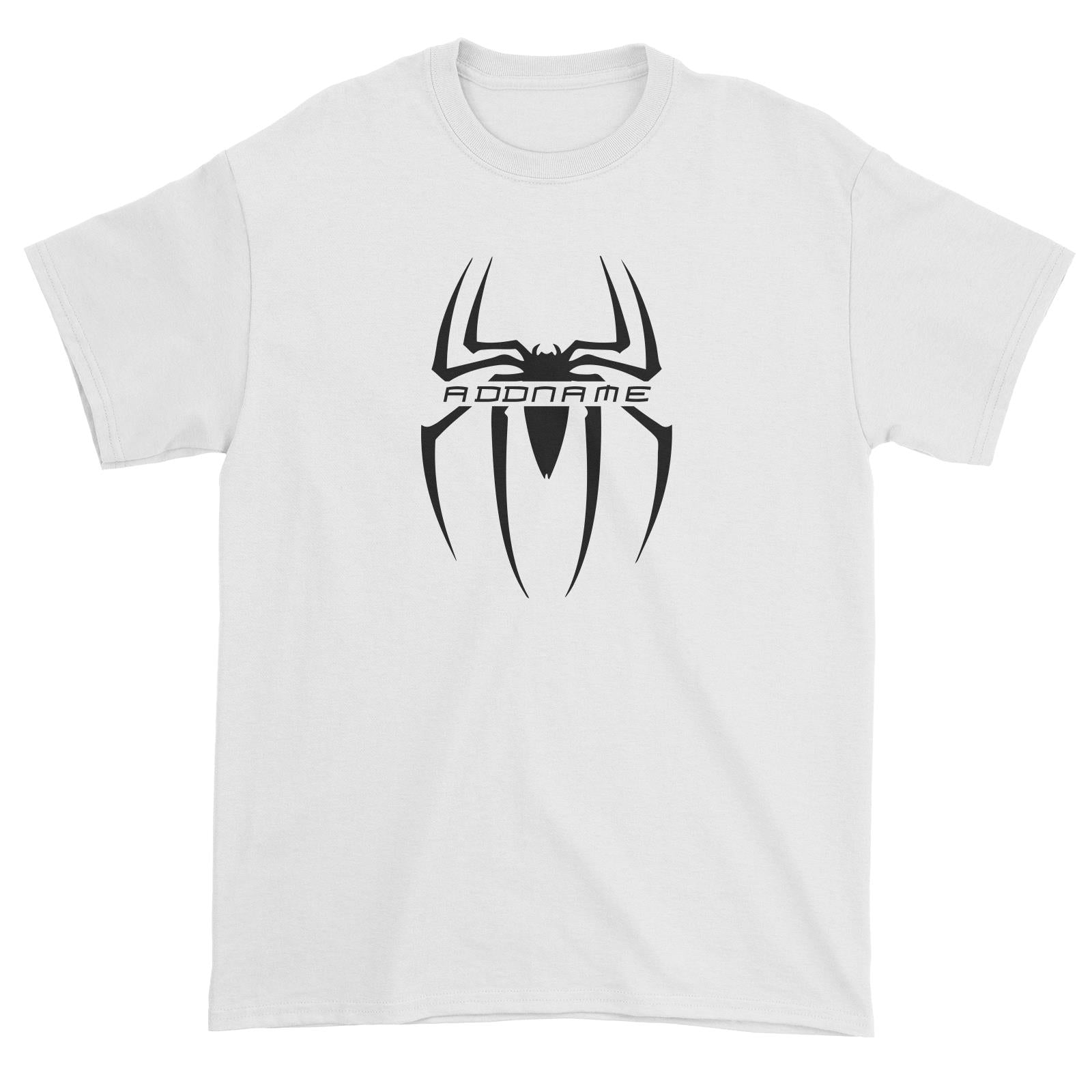 Superhero Spiderman Addname Unisex T-Shirt  Matching Family Personalizable Designs