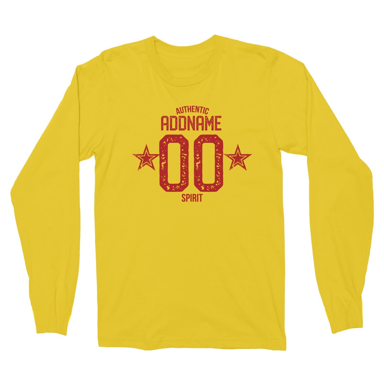 Authentic Spirit Personalizable with Name and Number Star Long Sleeve Unisex T-Shirt
