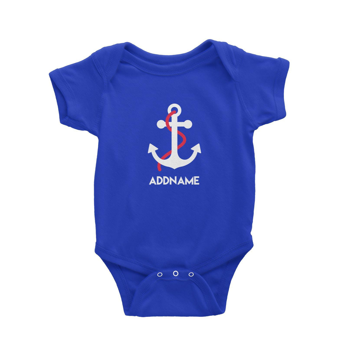 Sailor Anchor Red Addname Baby Romper  Matching Family Personalizable Designs