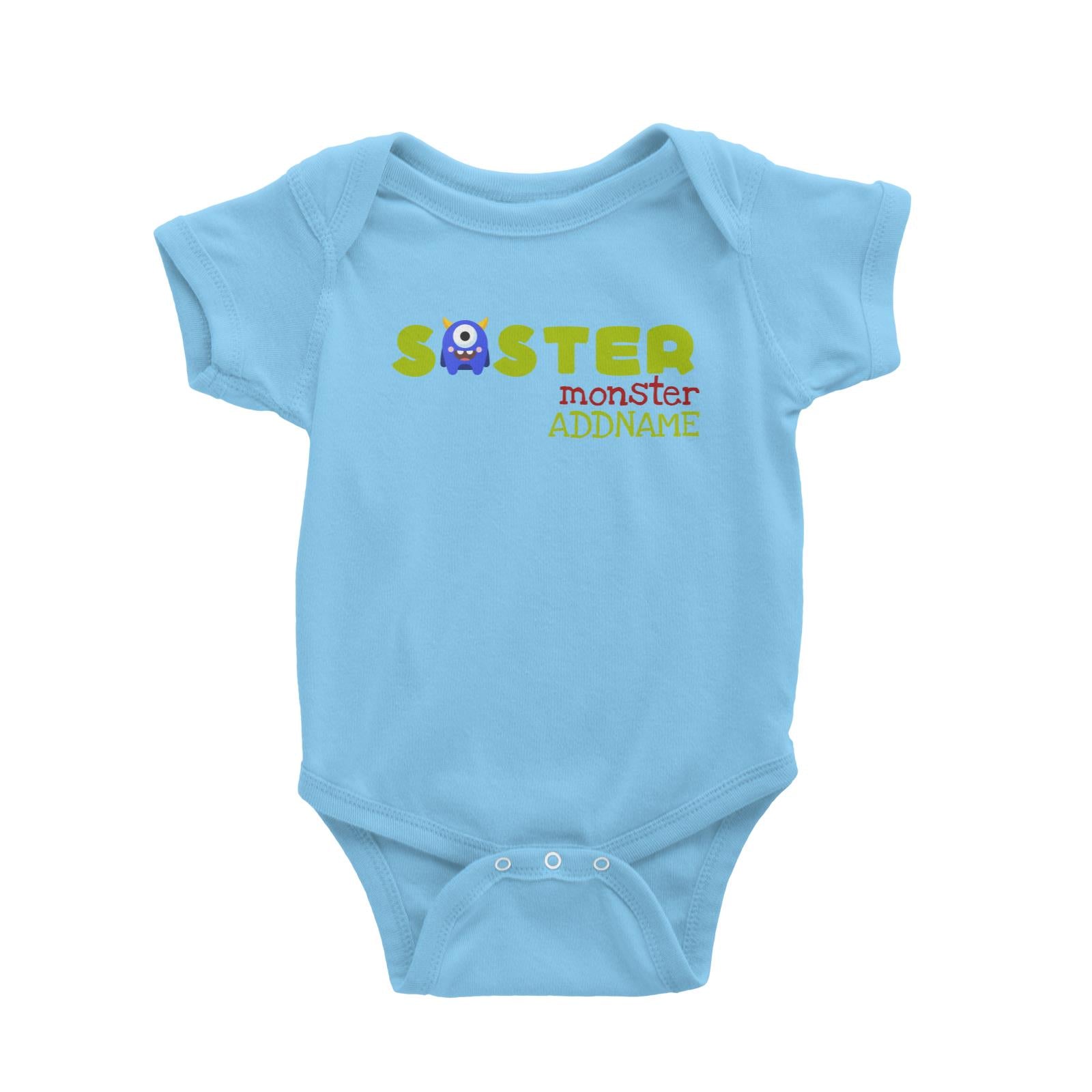 Blue Sister Monster Addname Baby Romper