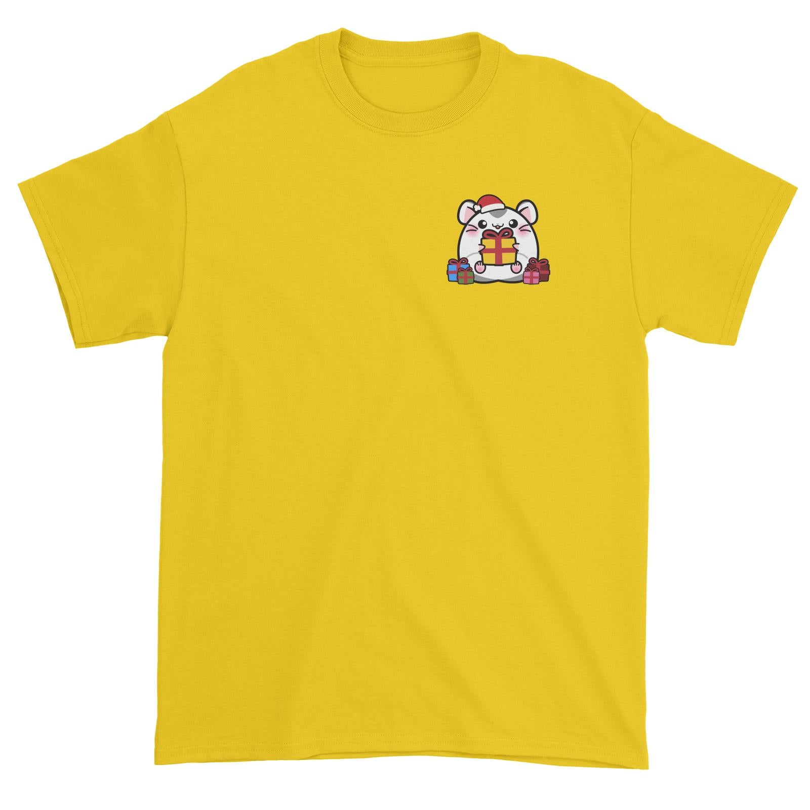 Christmas Cute Santa Hamster Series Santa Boy Hamster with Gifts Unisex T-Shirt