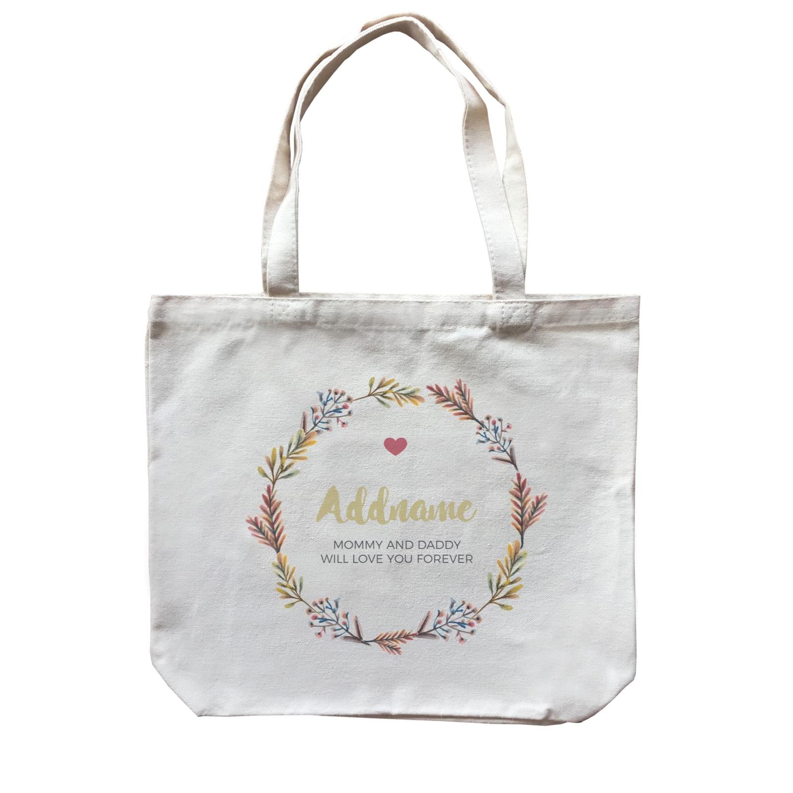 Autumn Colours Wreath Personalizable with Name and Text Canvas Bag