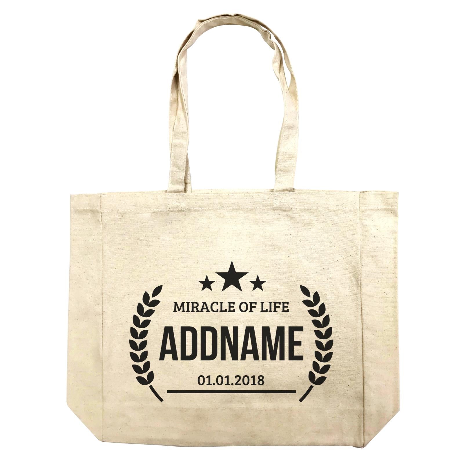 Miracle of Life with Stars Personalizable with Name and Date Shopping Bag