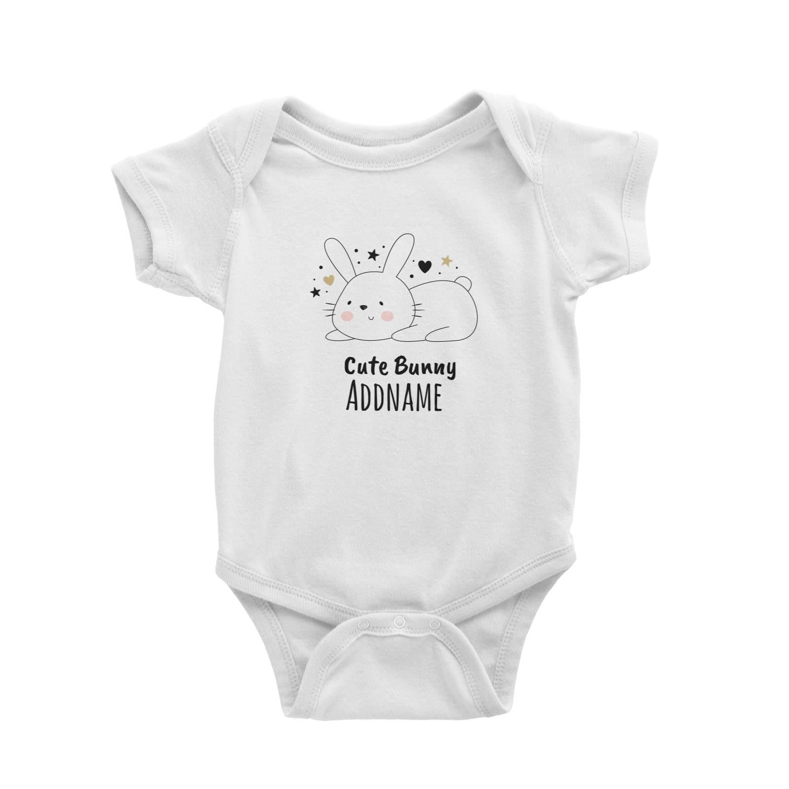 Drawn Adorable Animals Cute Bunny Addname Baby Romper