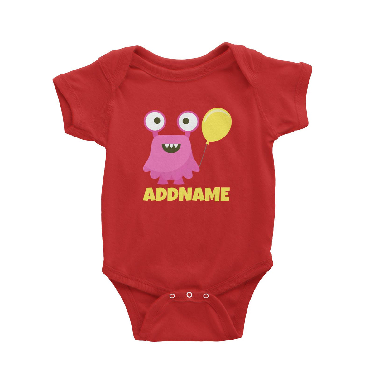 Pink Monster Birthday Theme Addname Baby Romper