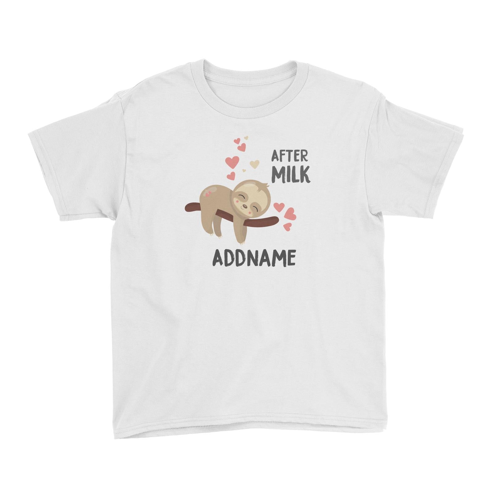 Cute Sloth After Milk Addname Kid's T-Shirt